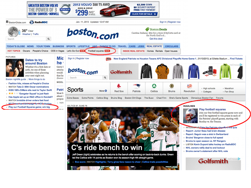 Boston.com Football Squares